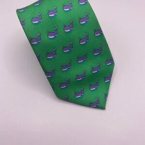 Cape Cod Neckwear Green Whale Pattern Tie